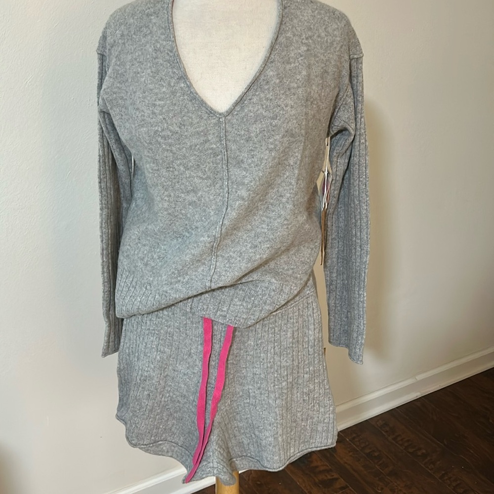 Daily Practice offered by Anthropology. Super soft two piece short outfit.